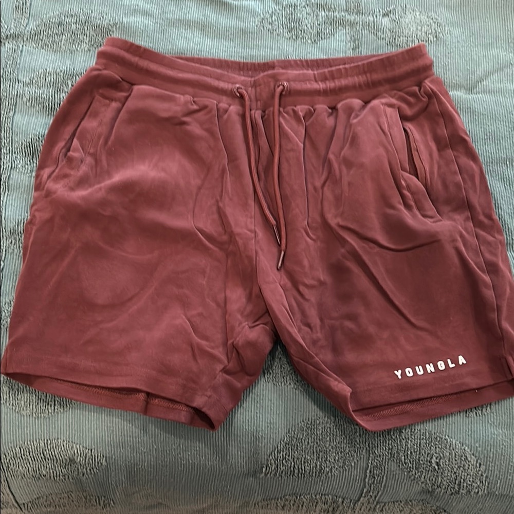 YoungLA Men's Burgundy The Perfect Shorts XL